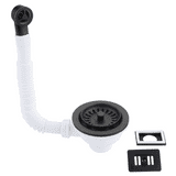 McAlpine Universal Matt Black Stainless Steel Strainer Waste - 74000098