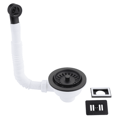 McAlpine Universal Matt Black Stainless Steel Strainer Waste - 74000098