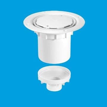 McAlpine Vertical Sheet Floor White Wet Room Gully Trap TSG2-WH - 40005093