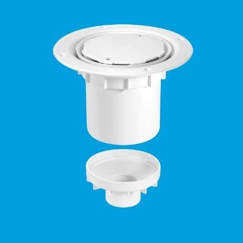 McAlpine Vertical Sheet Floor White Wet Room Gully Trap TSG2-WH - 40005093