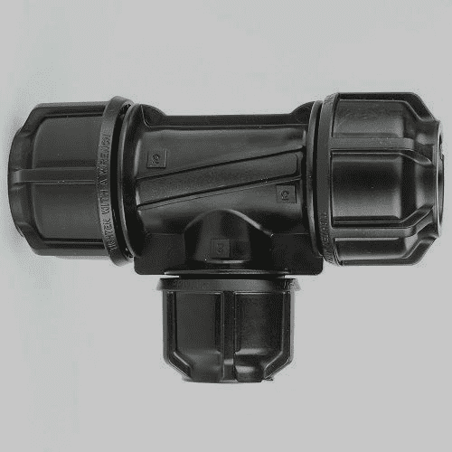 MDPE Alkathene 32mm x 32mm x 25mm Reducer Tee - 20502548