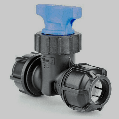 MDPE Stopcock for Mains Water 20mm Blue or Black Alkathene - 20502577