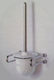Metlex Mercury Frosted Glass / Chrome Toilet Brush Holder - 01016123