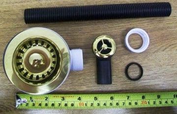 Mini Kitchen Sink Basket Strainer Waste & Overflow Gold Effect - 74000117