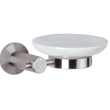 Minimal Inox Stainless Steel / White Soap Dish - 01000050