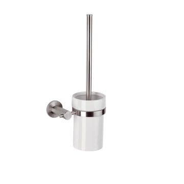 Minimal Inox Stainless Steel / White Toilet Brush Holder - 01000054