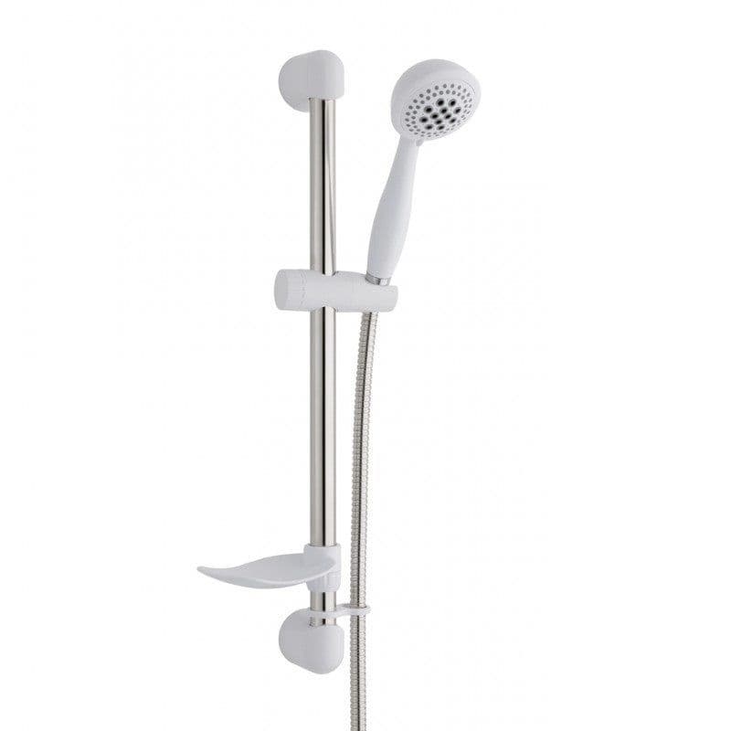 White Shower Riser Oracle 3 Spray White / Chrome Shower Riser Rail Kit - 50803150