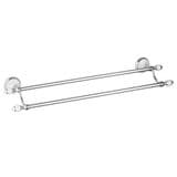 Ornate Chrome and White Double Towel Rail Holder - 01000012