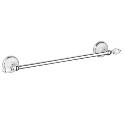 Ornate Chrome and White Long Towel Rail 60cm - 01000010