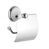 Ornate Chrome and White Toilet Roll Holder - 01000005
