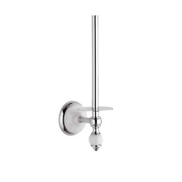 Ornate Chrome and White Toilet Roll Refill Holder - 01000006