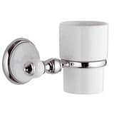 Ornate Chrome and White Toothbrush / Toothpaste Holder - 01000002