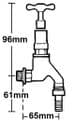 Pegler 1/2 Brass Anti Vandal Lockshield Hose Union Bib Tap - 58093107