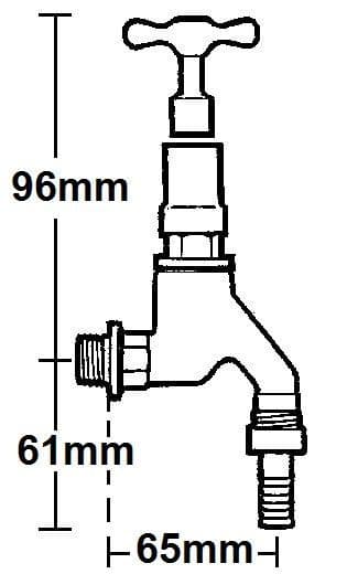 Pegler 3/4 Anti Vandal Lockshield Hose Union Bib Tap - 58093036