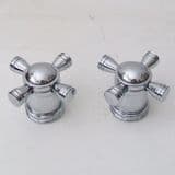 Pegler Biarritz Chrome Crosstop Basin / Bidet Tap Heads - 584X6025