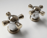 Pegler Biarritz Gold / Chrome Crosstop Basin Tap Heads - 584X6005