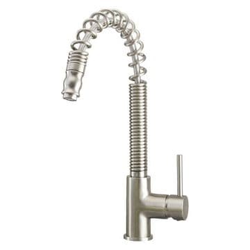 Pegler Chef Spring Pull Out Kitchen Tap Brushed Nickel - 584M3020