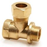 Pegler Compression Heater Tee 1/2 FI x 1/2 MI x 15mm - 2451150H