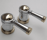 Pegler Gold Chrome Biarritz Basin / Bidet Lever Tap Heads - 584X6002