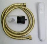 Pegler Goldline Shower Hose White Head and Bracket