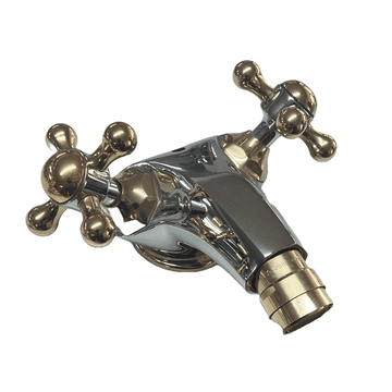 Pegler Recollections Chrome & Gold Bidet Mixer Tap - 584Y1014