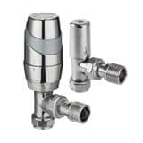 Pegler Terrier Angled 15mm Chrome TRV Radiator Valve Set - 07002122