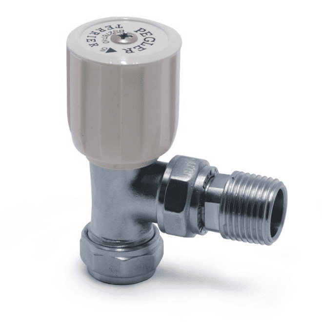 Pegler Terrier Angled Radiator Wheelhead Valve 15mm - 07002121