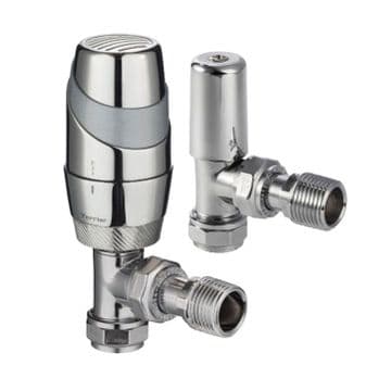 Pegler Terrier Decor Angled 15mm All Chrome TRV Set - 07002122