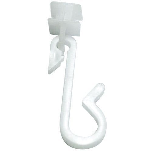 Plastic Shower Curtain Rail Track Glider Hooks Pack of 12 - 50010961