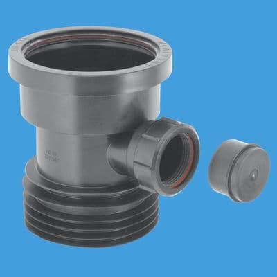Plastic Soil Pipe to Cast Iron and Clay Adapter with Boss Black