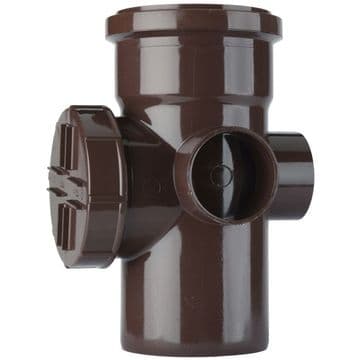 Polypipe 4" / 110mm Long Boss Pipe with Access - Brown - 44SA1043