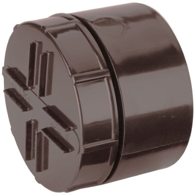 Polypipe 4 inch / 110mm Pipe Socket Access Cap - Brown - 44SA1063