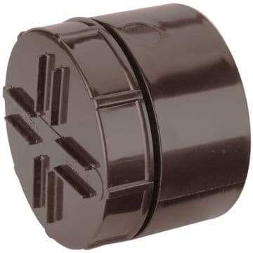 Polypipe 4 inch / 110mm Pipe Socket Access Cap - Brown - 44SA1063