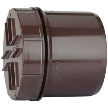 Polypipe 4 inch / 110mm Pipe Spigot Access Cap - Brown - 44SA1062