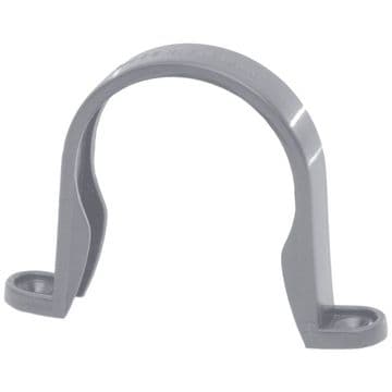 Polypipe 50mm Mini Downpipe Saddle Clip - Grey - 46NRM326