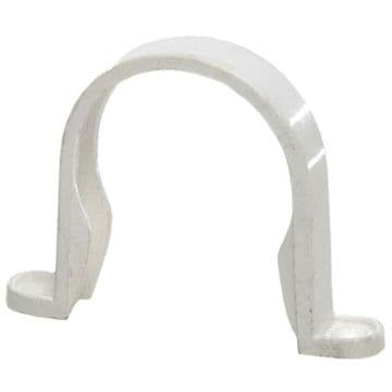 Polypipe 50mm Mini Downpipe Saddle Clip - White - 47NRM326