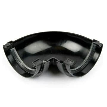 Polypipe 75mm Mini Gutter 90 Degree Bend - Black - 43NRM303