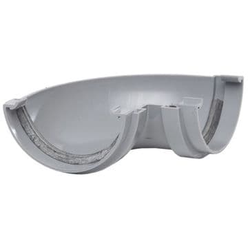 Polypipe 75mm Mini Gutter 90 Degree Bend - Grey - 46NRM303