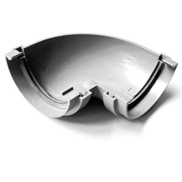 Polypipe 75mm Mini Gutter 90 Degree Bend - White - 47NRM303