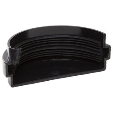 Polypipe 75mm Mini Gutter External Stop End - Black - 43NRM307