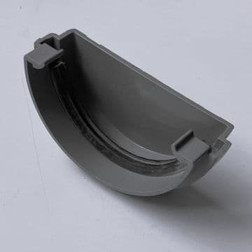 Polypipe 75mm Mini Gutter External Stop End - Grey - 46NRM307