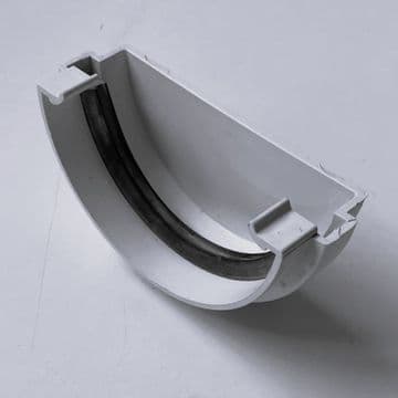Polypipe 75mm Mini Gutter External Stop End - White - 47NRM307