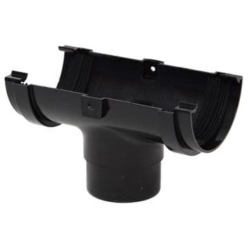 Polypipe 75mm Mini Gutter Running Outlet - Black - 43NRM305
