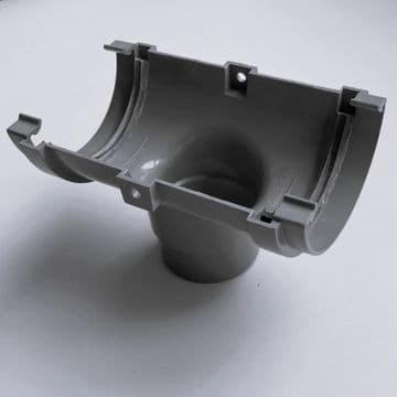 Polypipe 75mm Mini Gutter Running Outlet - Grey - 46NRM305