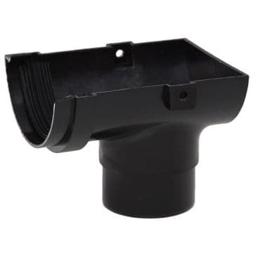 Polypipe 75mm Mini Gutter Stop End Outlet - Black - 43NRM306