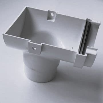 Polypipe 75mm Mini Gutter Stop End Outlet - White - 47NRM306