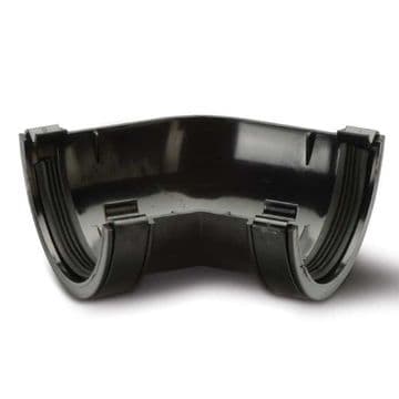 Polypipe Half Round Gutter 45 degree Bend - Black - 43PRR104