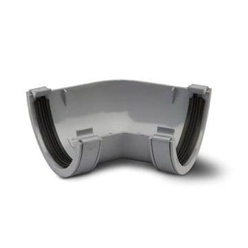 Polypipe Half Round Gutter 45 degree Bend - Grey - 46PRR104
