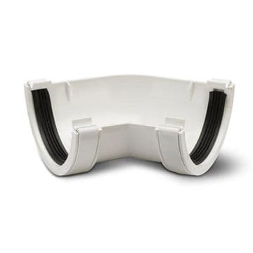 Polypipe Half Round Gutter 45 degree Bend - White - 47PRR104