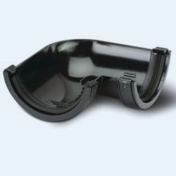 Polypipe Half Round Gutter 90 Degree Bend - Black - 43PRR103